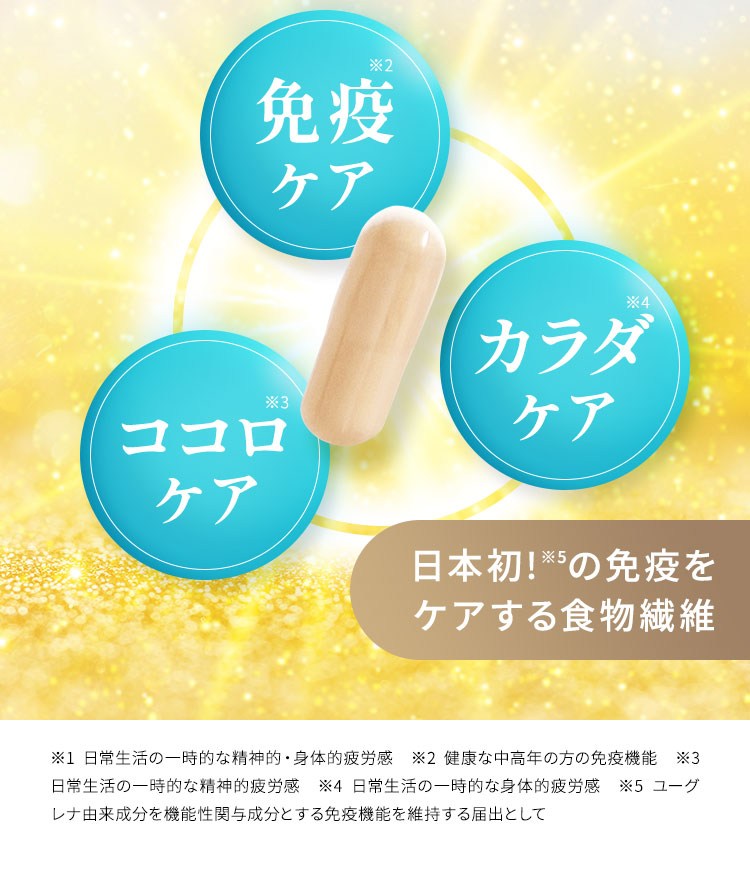 日本初!※5の免疫をケアする食物繊維